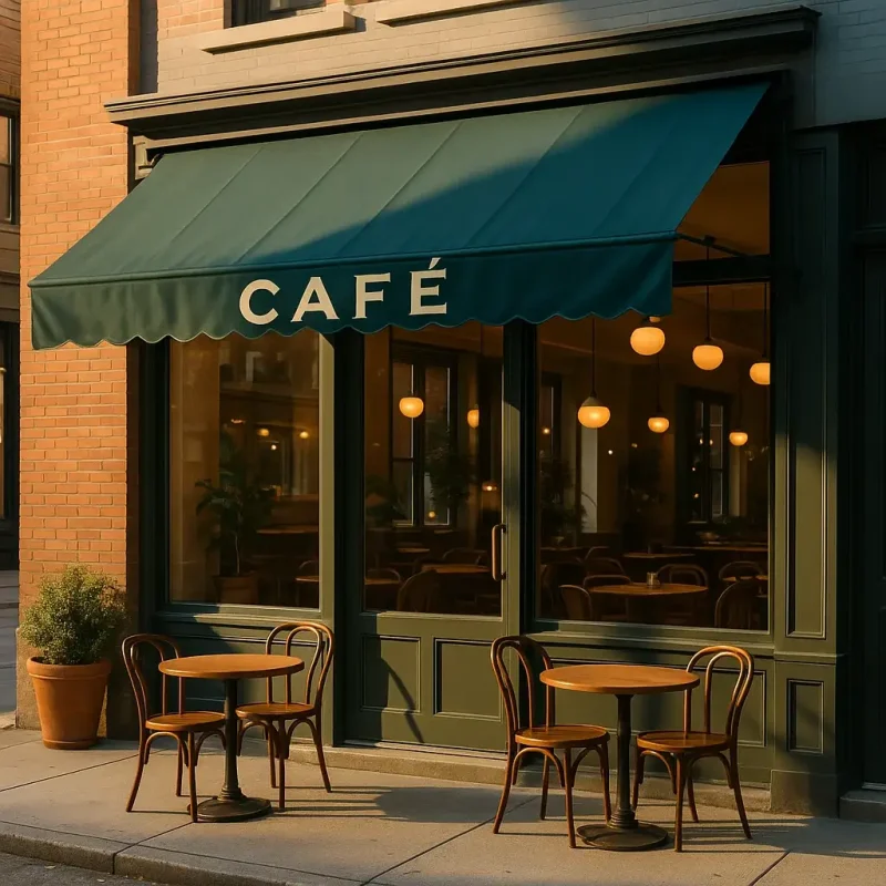 سایبان کالسکه‌ای ضدباران مخصوص کافه‌ها