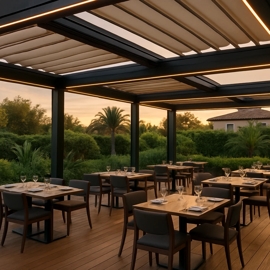 سقف برقی متحرک برای رستوران‌ و ویلا